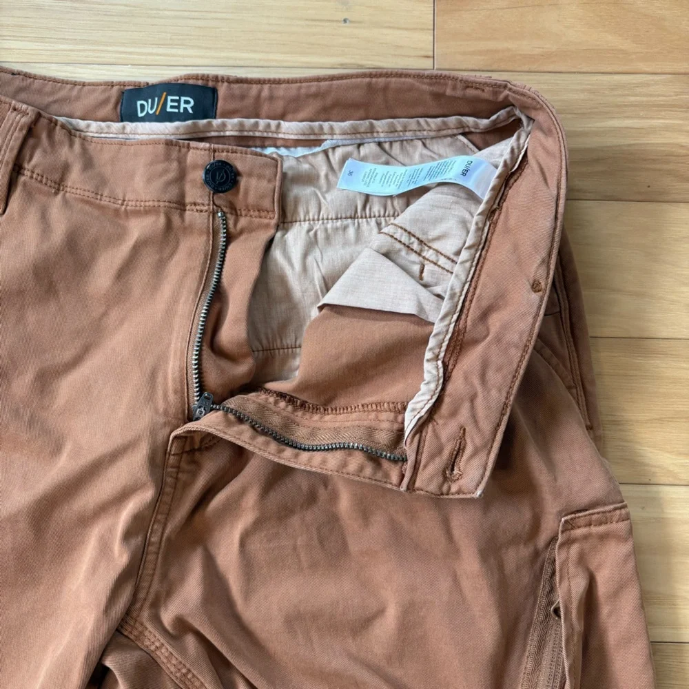 DU/ER Live Lite Adventure Shorts Mens Sz 36 Orange Cargo Canvas 10